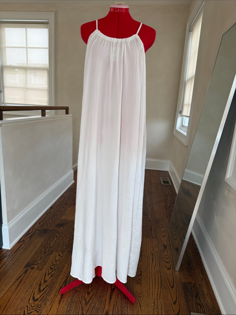 One Size White Flowy Maxi Slip Dress